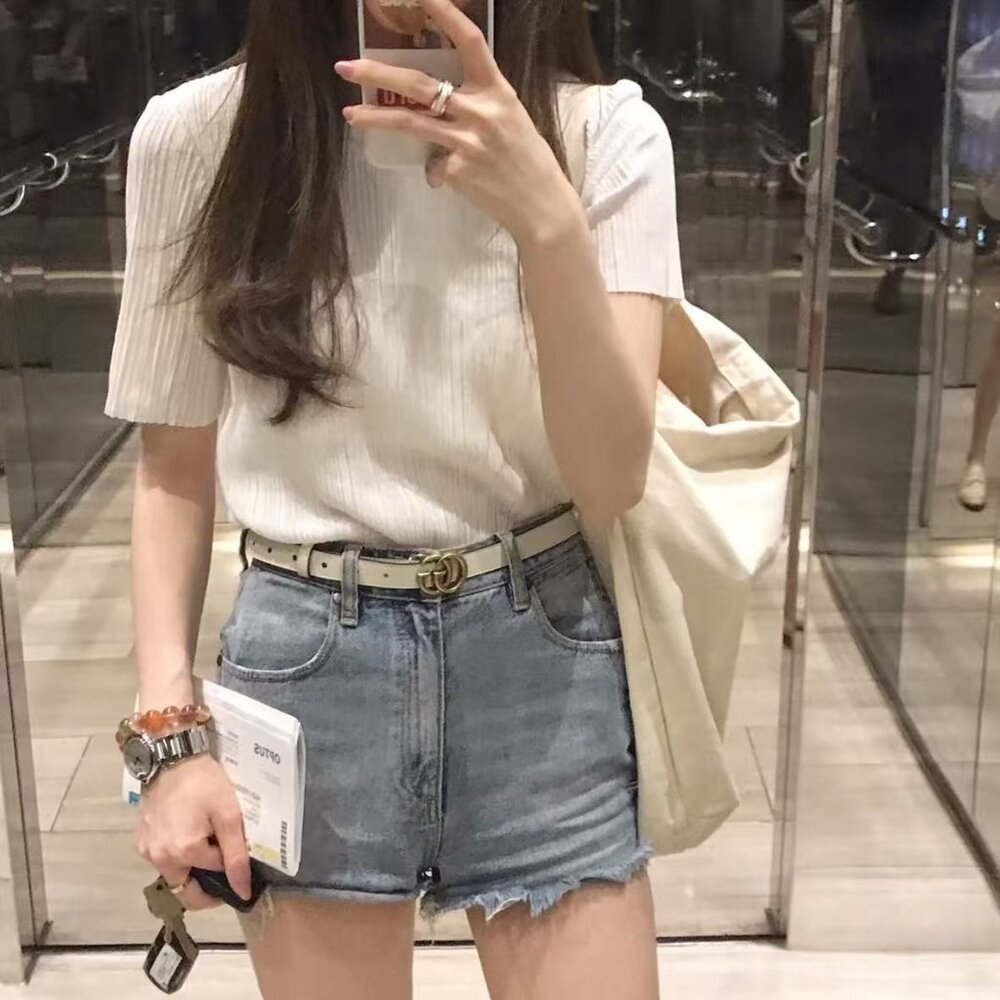 Gucci Belt 2cm/0.8 inch width Size 85cm fit for 26-30 White - Picture 4 of 6